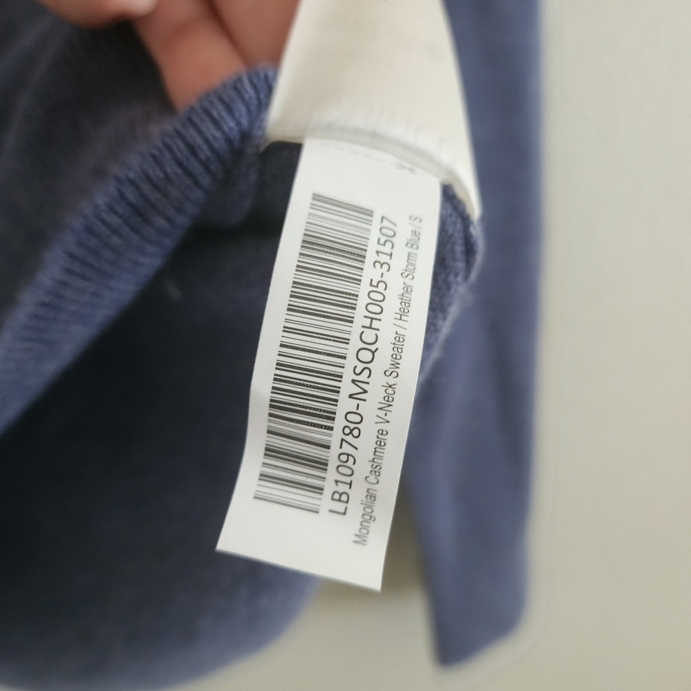 QUINCE 100% Mongolian Cashmere V-Neck Sweater Heather Storm Blue Small - Picture 5 of 7